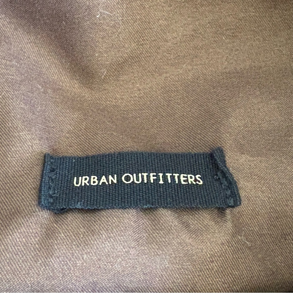 Urban Outfitters Smiley Dark Brown Canvas Tote Book Fringe Bag OS - Picture 4 of 10
